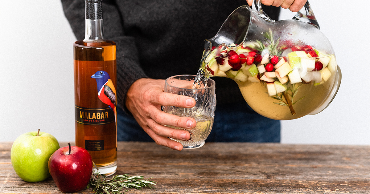 Malabar White Christmas Sangria | MALABAR Spiced Liqueur